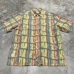 Vintage Riscatto Portofino Italy Button Up Short Sleeve Shirt Large Multicolor